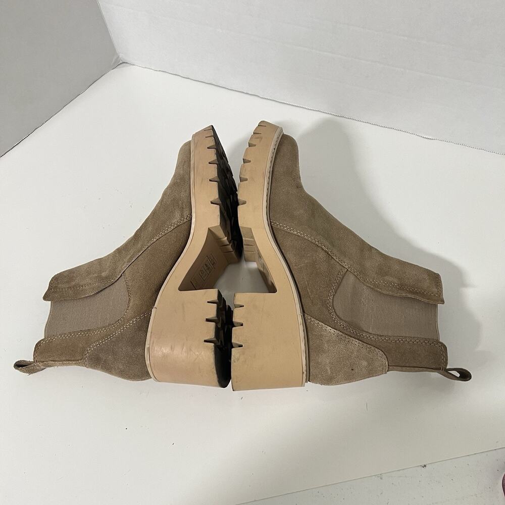 Dolce Vita Halina Suede Lug Sole Ankle Boots Women’s Size 8 Tan Chelsea Booties - Picture 6 of 11